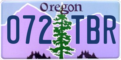 OR license plate 072TBR