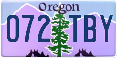 OR license plate 072TBY