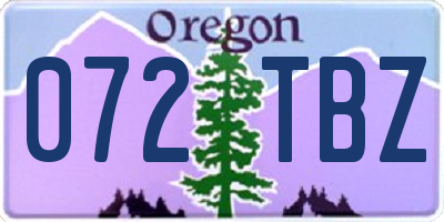 OR license plate 072TBZ