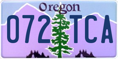 OR license plate 072TCA