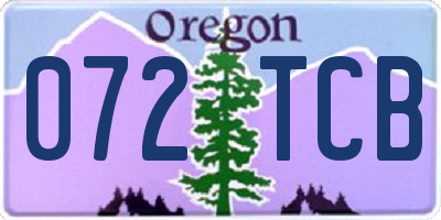 OR license plate 072TCB