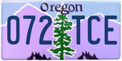 OR license plate 072TCE
