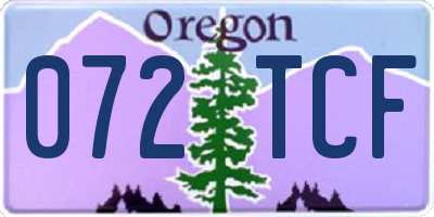 OR license plate 072TCF