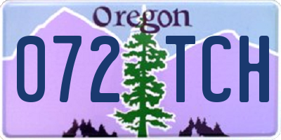 OR license plate 072TCH