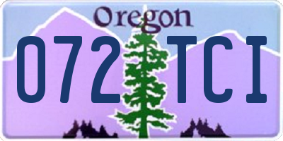 OR license plate 072TCI