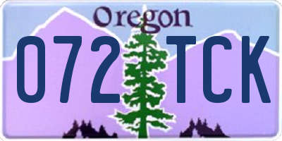 OR license plate 072TCK