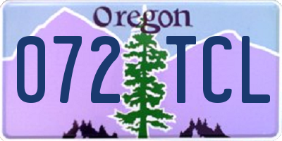 OR license plate 072TCL