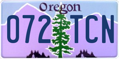 OR license plate 072TCN