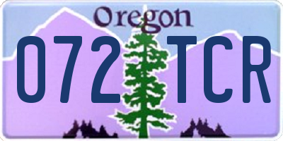 OR license plate 072TCR