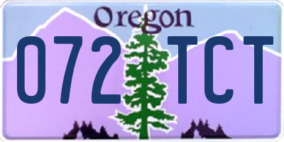 OR license plate 072TCT