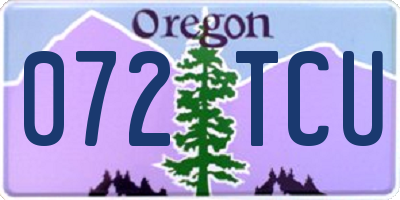 OR license plate 072TCU