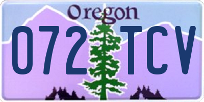 OR license plate 072TCV