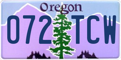 OR license plate 072TCW