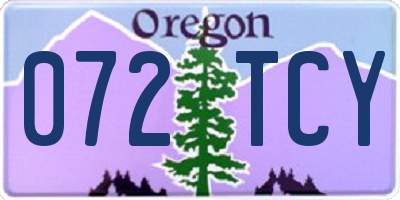 OR license plate 072TCY