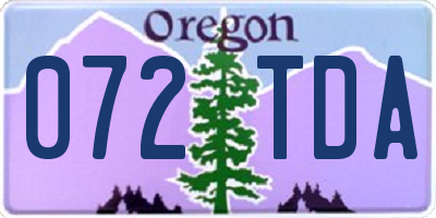 OR license plate 072TDA