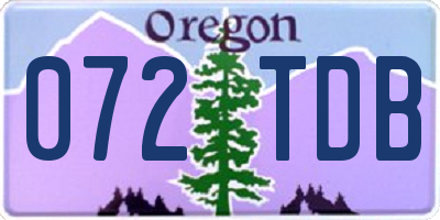 OR license plate 072TDB