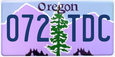 OR license plate 072TDC