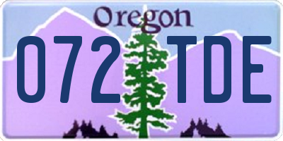 OR license plate 072TDE