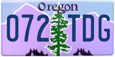 OR license plate 072TDG