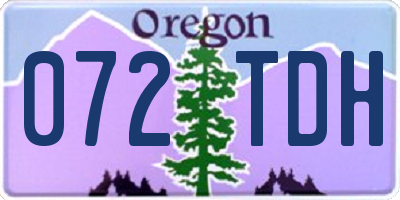 OR license plate 072TDH