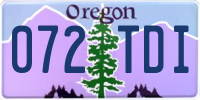 OR license plate 072TDI