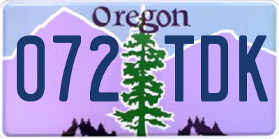 OR license plate 072TDK