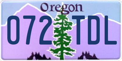 OR license plate 072TDL
