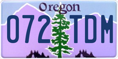 OR license plate 072TDM