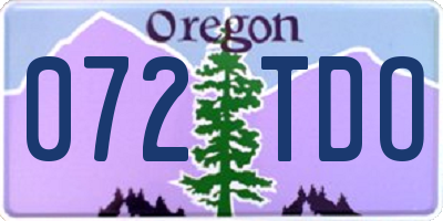 OR license plate 072TDO