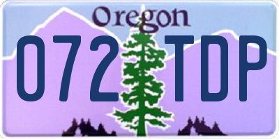 OR license plate 072TDP