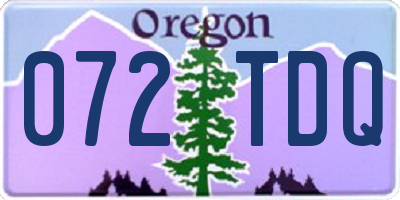 OR license plate 072TDQ