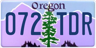 OR license plate 072TDR