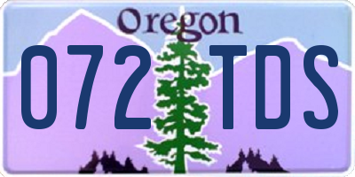 OR license plate 072TDS