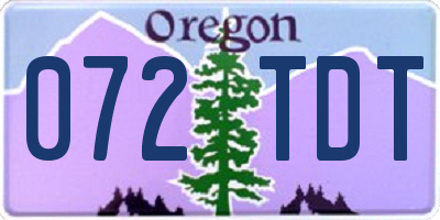OR license plate 072TDT