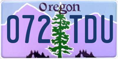 OR license plate 072TDU