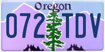 OR license plate 072TDV