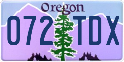 OR license plate 072TDX