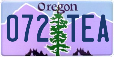 OR license plate 072TEA