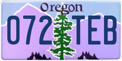 OR license plate 072TEB