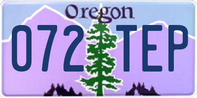 OR license plate 072TEP