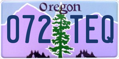 OR license plate 072TEQ