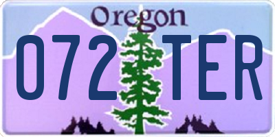 OR license plate 072TER