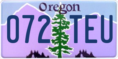 OR license plate 072TEU