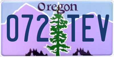 OR license plate 072TEV