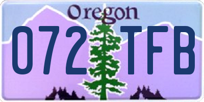 OR license plate 072TFB