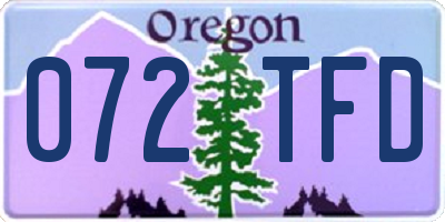 OR license plate 072TFD