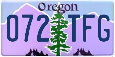 OR license plate 072TFG