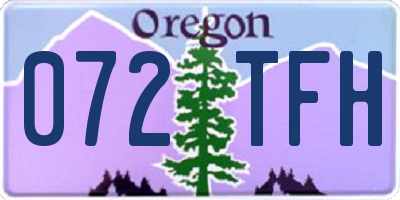 OR license plate 072TFH