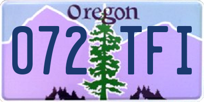 OR license plate 072TFI