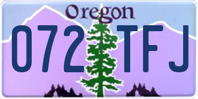 OR license plate 072TFJ